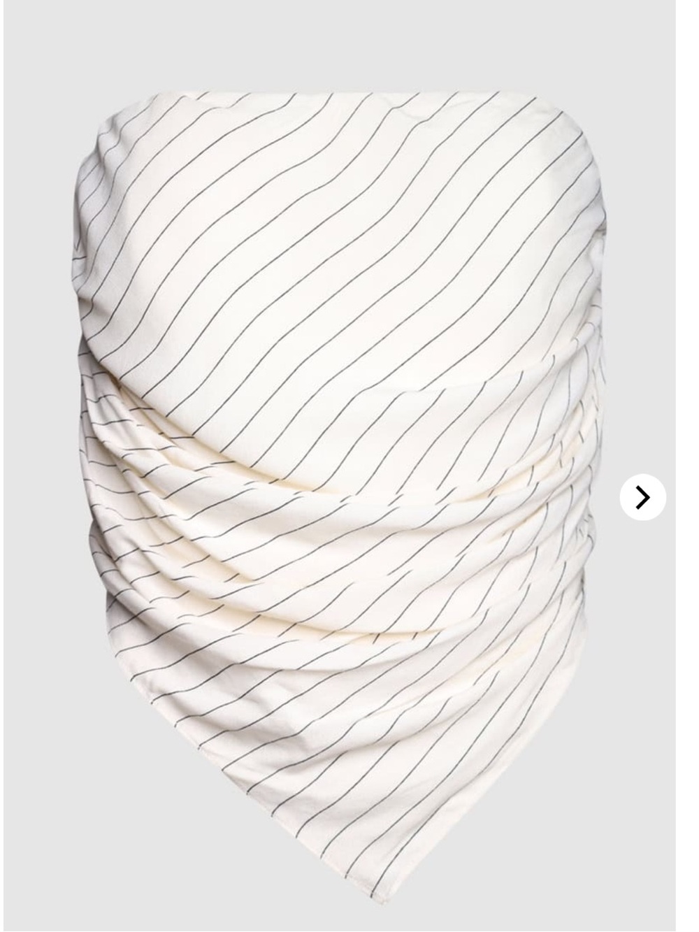 Diish Ace Stripe Strapless Black Off White Scarf Top Size 6